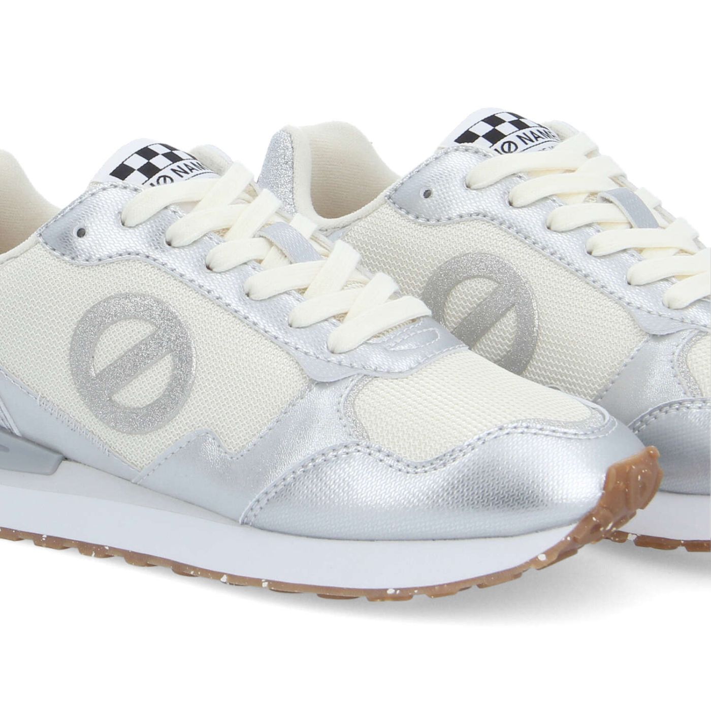 TOVA RUNNER W - STAMP/MESH/GLIT - ARGENTO/BIANCO SPORCO